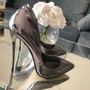 Brand new silver stilettos